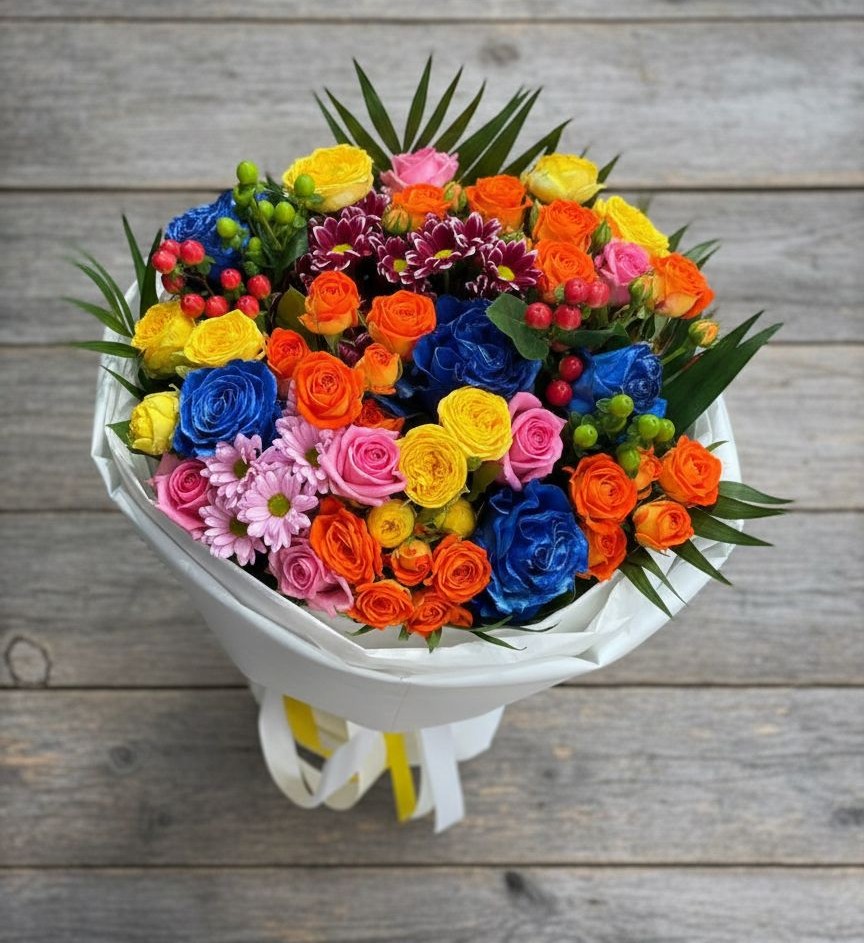 Букет цветов из: Розы и Хризантемы в Торопце