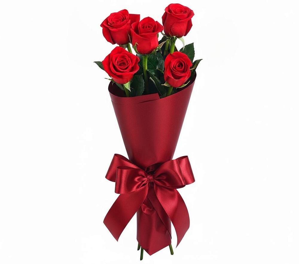 Букет 5 Красных роз Эдлесс Лав в Торопце