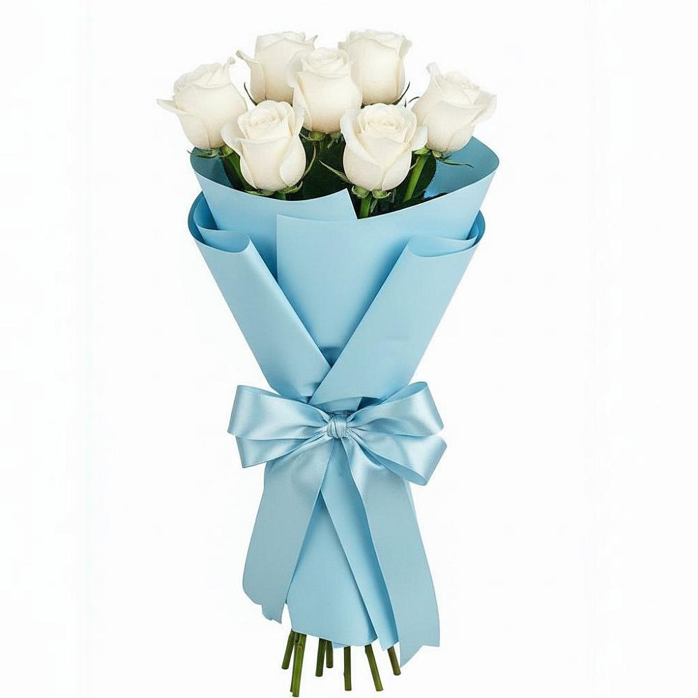 Букет 7 белых роз Проуд в Торопце