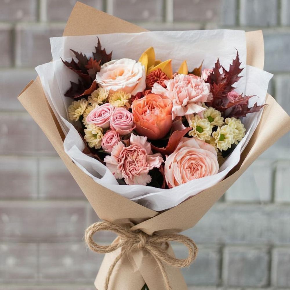 Букет цветов из: Гвоздики, Хризантемы и Розы в Торопце