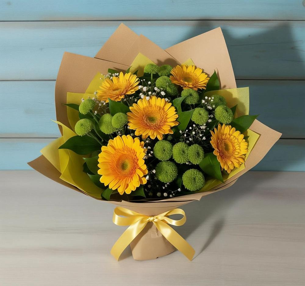 Букет цветов из: Герберы и Хризантемы в Торопце