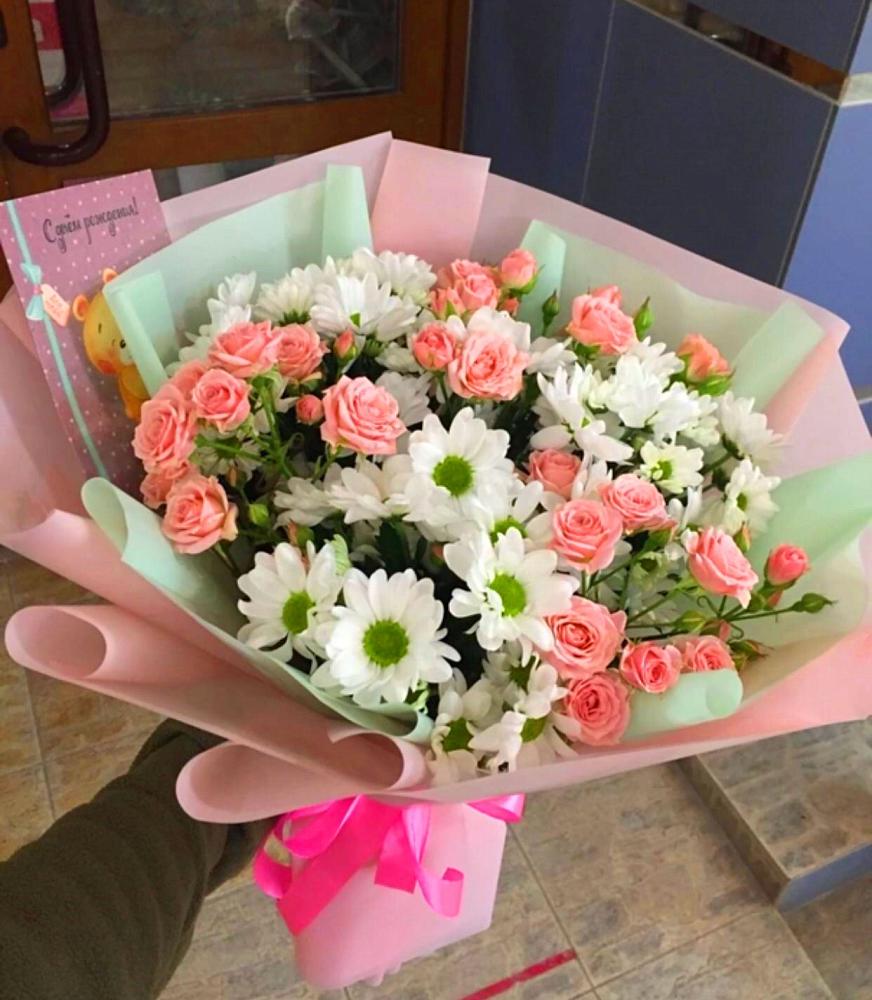 Букет цветов из: Розы и Хризантемы в Торопце