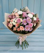 Букет цветов из:  Хризантемы, Розы и Альстромерии в Торопце