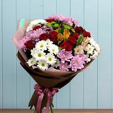 Букет цветов из:  Розы, Хризантемы и Альстромерии #REPLACE_PRED# Торопце