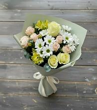 Букет цветов из:  Альстромерии, Розы и Хризантемы в Торопце